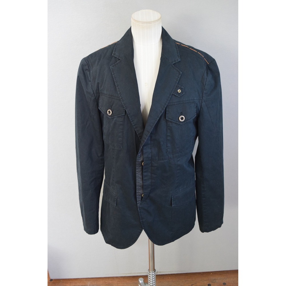 Hugo Boss Orange Blazer Jacket 40R Black Utility Bondas-W Mens Cotton Sport Coat